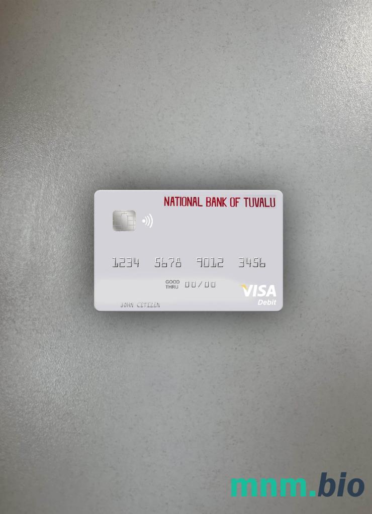 Tuvalu National bank of Tuvalu visa obciążyć card wygląd fotograficzny skan PSD + zdjęcie